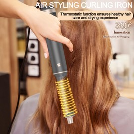 AVENHO 5-in-1 Hair Dryer Brush with Hot Air Curling & Negative Ion Technology - Versatile Styler for Drying, Curling, Straightening, and Volume Boosting, Holiday Gift for Women