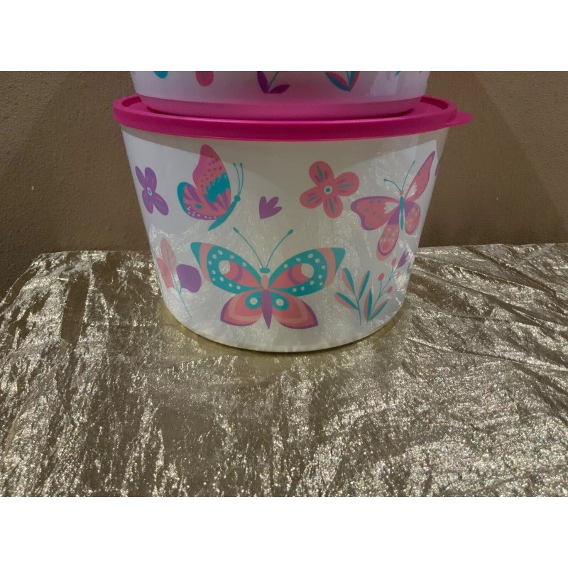 New Tupperware UNIQUE Butterfly & Flowers Theme Ilumina StacknStore Set