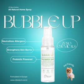 Bubble Up Probiotic Allergen Neutralizer Home Spray - Air, Fabric, Household Surfaces Daily Use, Pet Safe, 50 ml