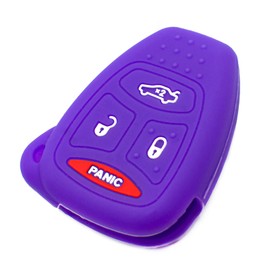 EYANBIS Silicone Key Fob Cover Fit for Chrysler 200 300 PT Cruiser Dodge Charger Magnum Durango Jeep Grand Cherokee Commander Liberty | Car Accessories | Remote Key Protection Case - Purple
