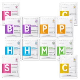 12PCS Facial Sheet Masks Combo Set,Soft Long Lasting Moisturizing Face Mask Sheet for Women and Men,Cleansing Hydrating Face Sheet Masks for All Skin Type 06