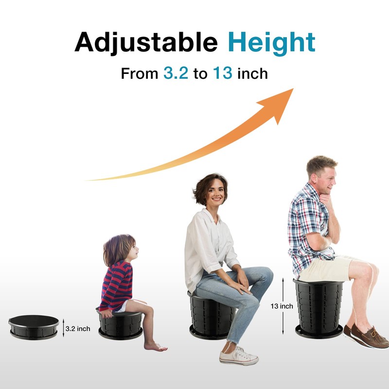 TRIPTIPS Upgrade Retractable Portable Toilet Travel Toilet Adjustable Height Camping