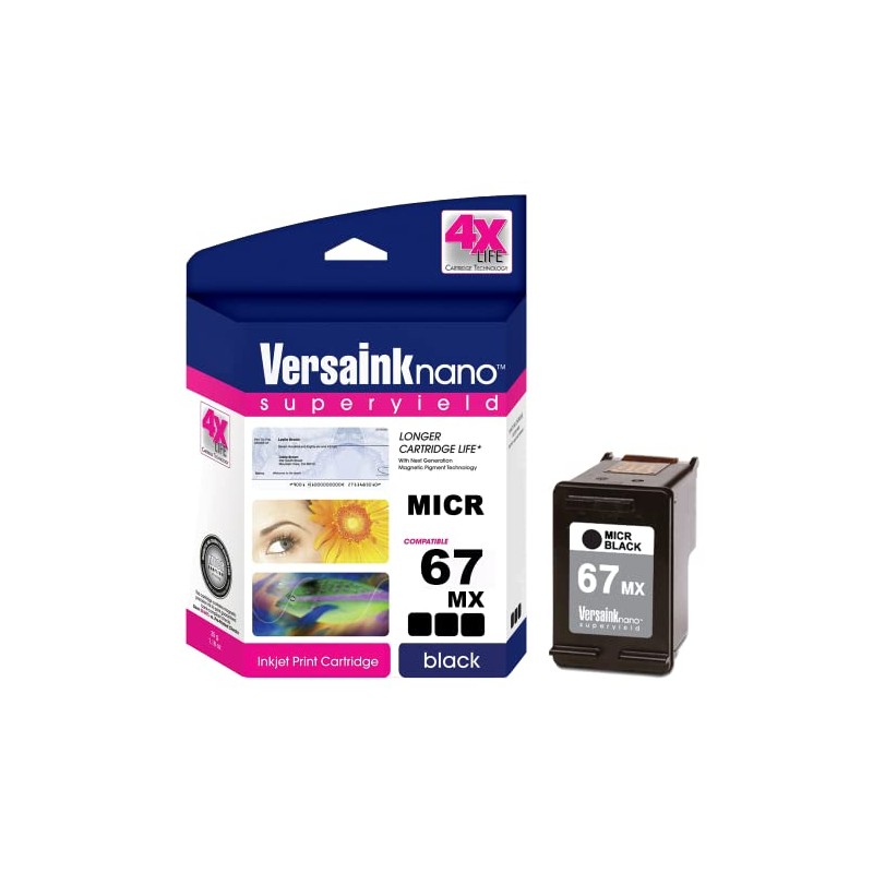 VersaInk-Nano 67 MX Black MICR Ink Cartridge for Check Printing,