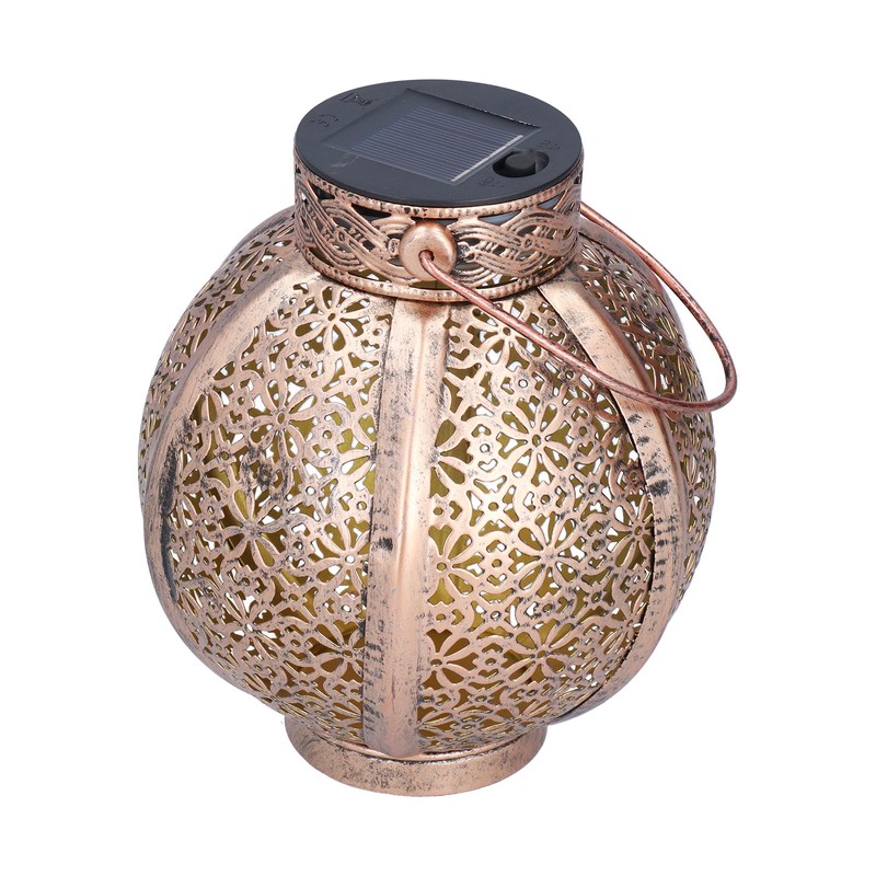 Solar Hollow Light Waterproof Retro Style Solar Landscape Hollow Lantern