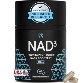 HPN NAD3 Booster clínico de NAD+, Salud celular y energía natural - Suplemento de NAD para el envejecimiento saludable, apoyo metabólico, NRF2 y longe