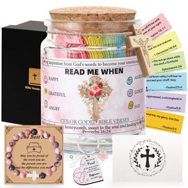 INCOK Christian Gift for Women, Nursing Student Gifts, Read Me When Bible Verse Jar with Scripture Cards Keychain and Bracelet, Nurse Graduation Birthday Gift, LPN RN Gifts for Nurses Appreciation