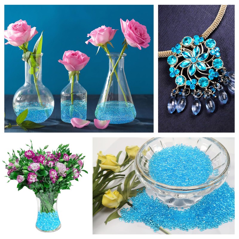 TOAOB 5000pcs Lake Blue Table Scatter Crystals Acrylic Diamonds Rhinestones