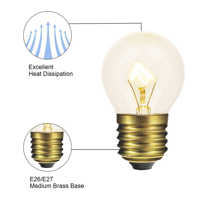 Visther 40 Watt Oven Light Bulb G45, 300℃ Hight Temp