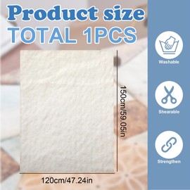 Quilt Batting Natural Cotton - Premium Quilting Supplies, Soft Cotton Quilt with Cotton Batting, Perfect for Quilting, Stuffing and More(120 * 150cm /47.24 * 59in)