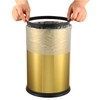 2.4 Gallon Brushed Gold Bathroom Trash Can with Swing Lid,Stainess