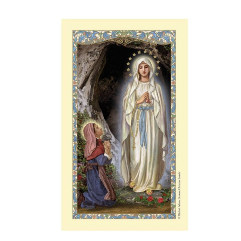 St. Bernadette Laminated Prayer Cards Set of Five Holy Cards