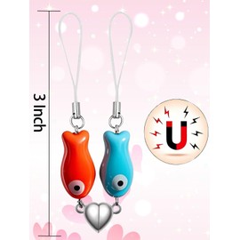 ownmysty Matching Phone Charm Gifts for Boyfriend Couples, Fish Phone hippers Keychain Christmas Gifts for Bf Girlfriend Him Her Best Friend Anniversary Birthday Xmas Stocking Stuffers, Orange Blue