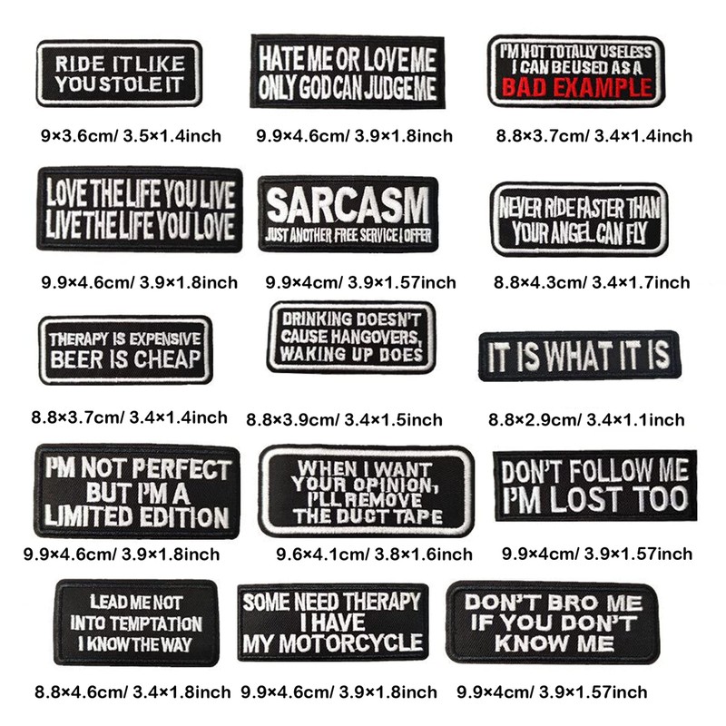 Woohome 40 PCS Iron on Patches, Assorted Slogan Embroidered Patch