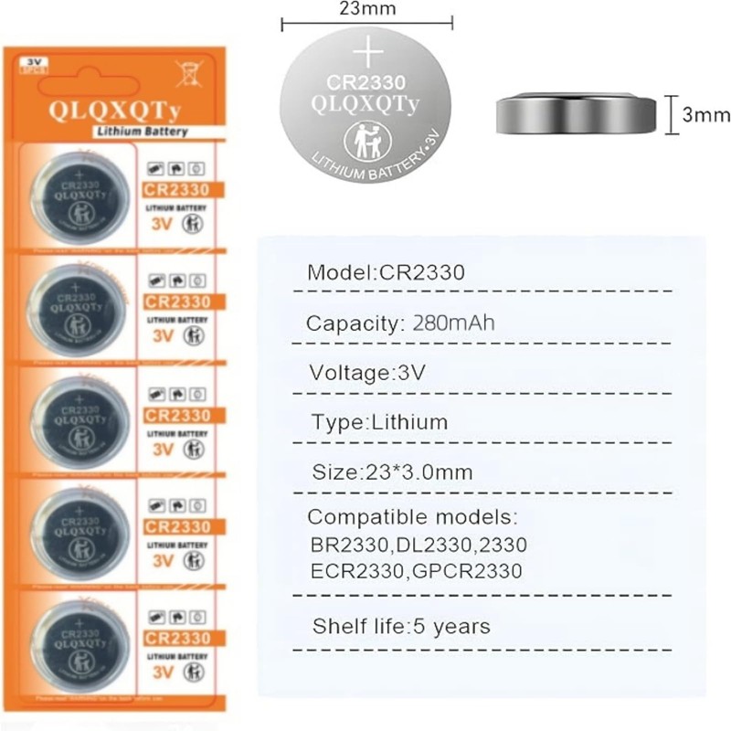 QLQXQTy 10PACK CR2330 Battery Lithium 3V
