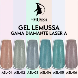 Mussa Gel Semipermanente Gama Diamante Laser 6 Piezas Marca Mussa