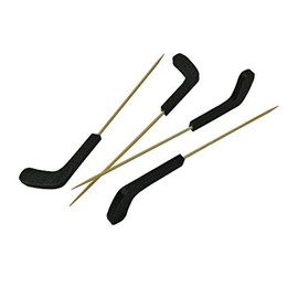 PacknWood 210BBHOCKEY-Bamboo Hockey Picks,Biodegradable Wood Skewer Sticks for Appetizers,Black End Bamboo Picks Fruit Sticks Fancy Bamboo Cocktail Toothpicks for Appetizers,Drinks 4.72”| Case of 1000