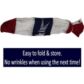 American Pleated Fan Flag Bunting. 1.5 x 3 ft Red, White & Blue Stripes USA Indoor/Outdoor Nylon Bunting Banner. Perfect for July 4th & Patriotic Events. 100% Made in USA by Old Glory Bunting