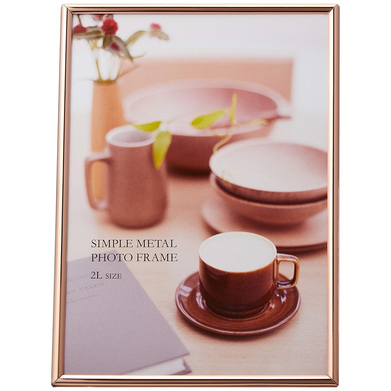 FUJICOLOR 505966 1403K Metal Cabinet Size Photo Stand, Pink Gold