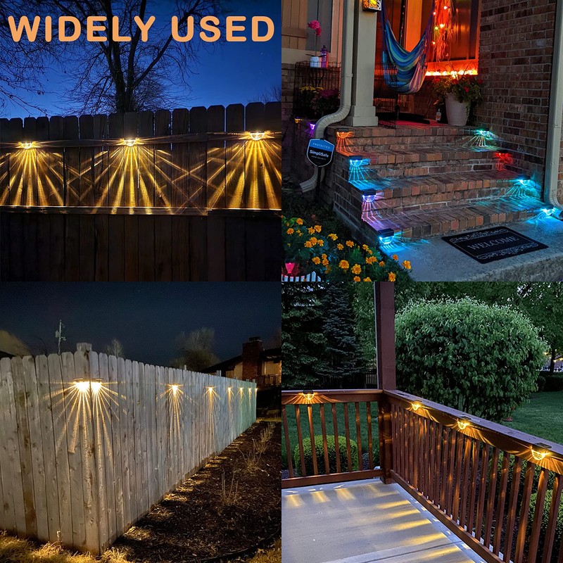 Melunar Solar Deck Lights, 6 Pack Waterproof LED Solar Step