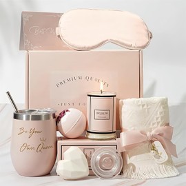 LUNA PARK-6Pzs Regalos de Cumpleaños para Mujeres，kit spa，kit de baño mujera，regalos para mujer，set de regalo para mujer，regalos para novia，mamá，regalo mujer，Regalos festivos (Rosa Clara)