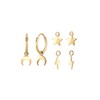 Elli Women's Creole Earrings Set Astro Moon Star Lightning in