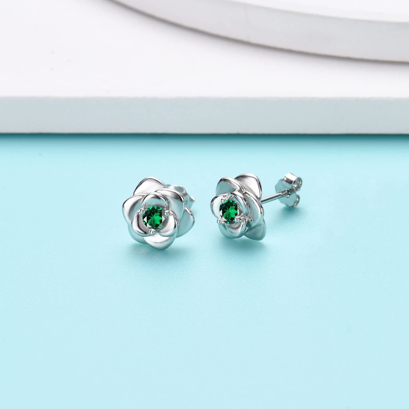 Sterling Silver Stud Earrings for Women Teens Girls, Hypoallergenic Silver