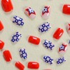 4th of July Press on Nails Short Square Fake Nails