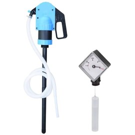 Groz Plastic Lever Action Drum Pump with Drum Level Indicator | Built-in 2-inch Bung Adaptor | for High Viscosity Oils, Agricultural Chemicals | with Suction Tube & Discharge Hose