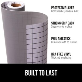 GORILLA GRIP® Peel and Stick Paper, Removable Cover for Books, Shelves, Countertops, Drawers, Cabinets and Crafts, Easy Install Kitchen Decor, Shelf, Drawer, Cabinet Liners, 11.8 in x 10 FT Gray
