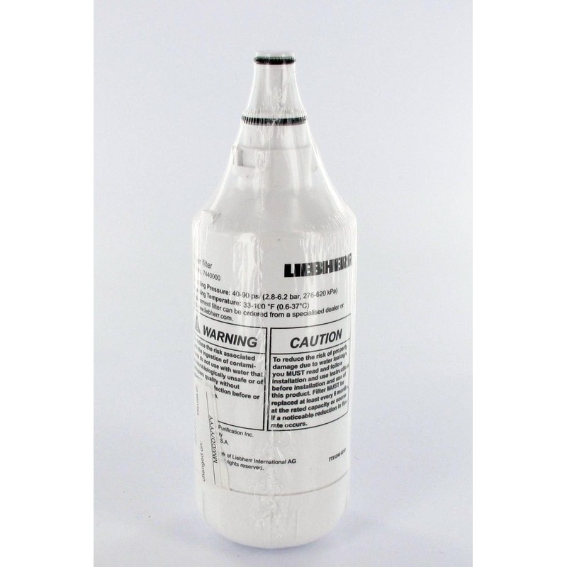 Liebherr 7440000 and 744000200 Refrigerator Water Filter OEM, white, small