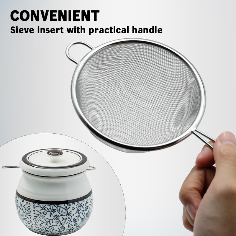 Caylielam Ceramic Bacon Grease Saver with Strainer, 23oz Kitchen Cooking