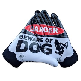 Battle Sports Beware of Dog Doom 1.0 Football Receiver Gloves (Adult, Small)