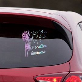 NBFU Scatter Kindness Dandelion Flowers (Holographic Opal Purple) (Set of 2) Premium Waterproof Vinyl Decal Stickers Laptop Phone Accessory Helmet Car Window Bumper Mug Tuber Cup Door Wall Decoration