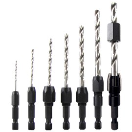 Make it Snappy Tools 40020 7-Piece Drill Bit Adapter Set, Use on Metal, Wood or Plastic, 1/16, 3/32, 1/8, 5/32, 3/16, 7/32 and 1/4 Inch Bit Size, Hex Shank Socket