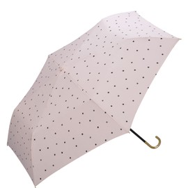 Wpc. 6375-011-002 Milky Dot Mini Pink Folding Umbrella, 19.7 inches (50 cm), Women's, For Both Sunny and Rainy Weather, Adult Cute, Polka Dots, Nude Colors, Heart Metal Fittings, For Commuting to Work