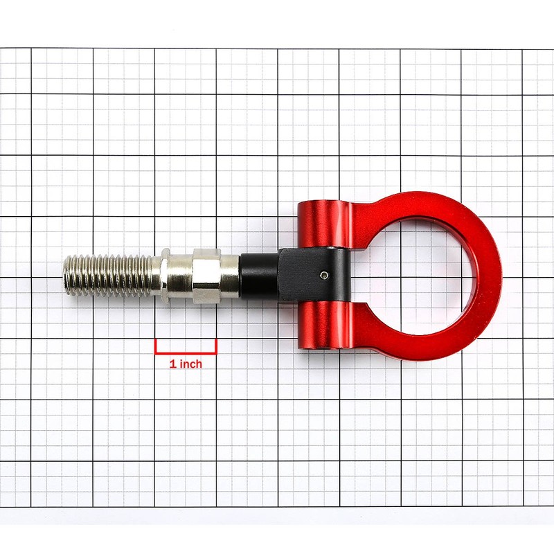 DNA MOTORING Red Aluminum Front/Rear Japanese Car Trailer Tow Hook