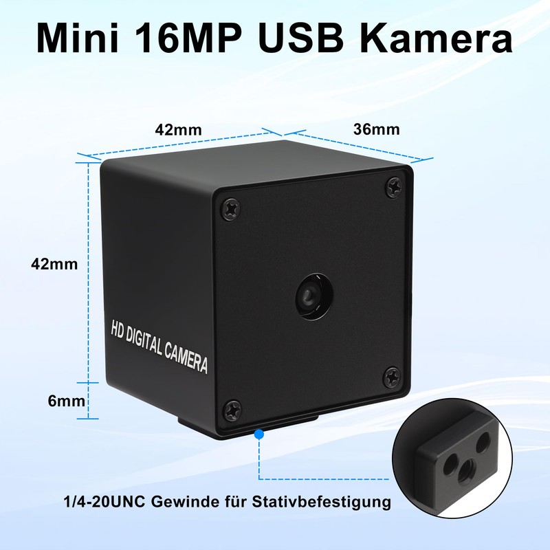 ELP 16MP USB Camera Auto Focus 68 Degree No Distortion