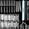 120 PCS Dual Forms for Polygel, Coffin Nail Transparent Nail