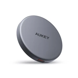 MagSafe Compatible Thin Wireless Charger, MagFusion Aura LC-MC10, Gray, Qi2, Magnetic Type, Slim Type, Wireless, Pad Type, Ultra Lightweight