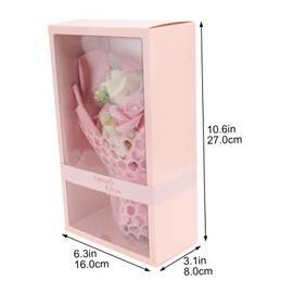 Healvian 1set Artificial Soap Rose Bouquet Elegant Box for Valentine's Day Weddings Anniversaries and Birthdays Floral Scented Soap Flowers