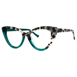 Zeelool Trendy Cat Eye Glasses Frame for Women with Non-prescription Clear Lens Maxine WA454518-01 Green