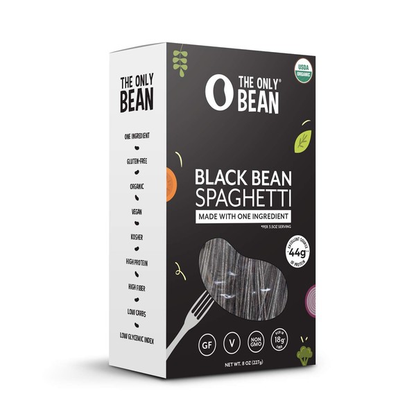 The Only Bean - Organic Black Bean Spaghetti Pasta, Gluten Free Noodles (8oz) (1 Pack)