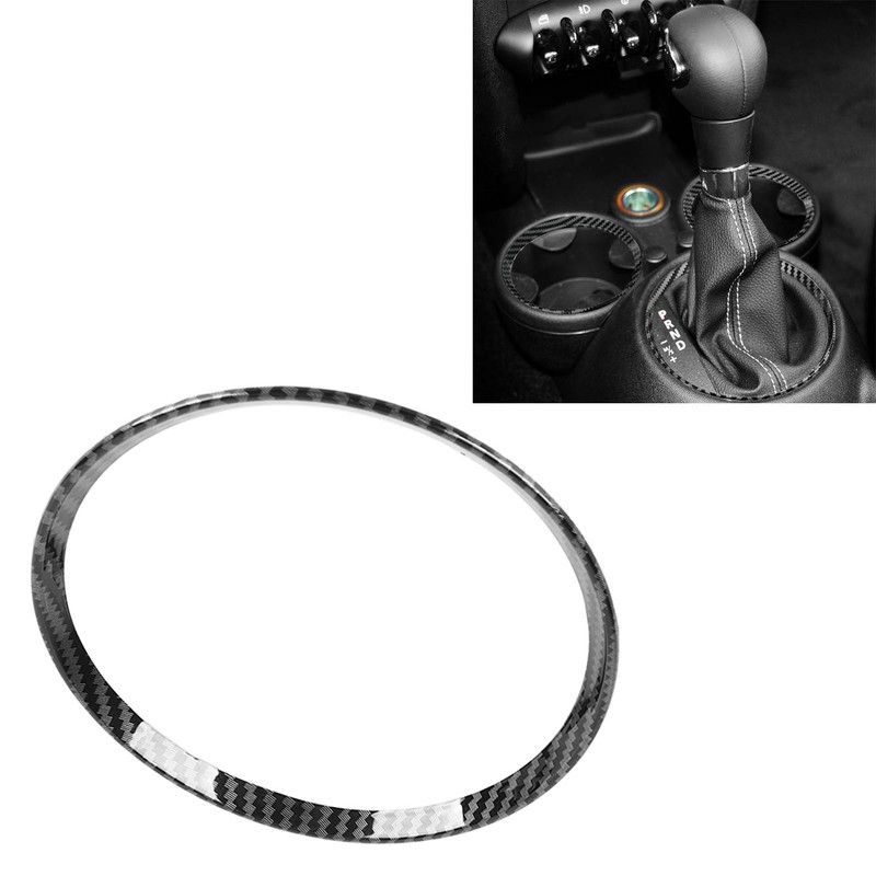 Interior Gear Shift Trim Cover Ring Carbon Fiber Style Console
