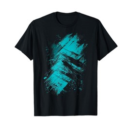 Teal And Black Grunge Graphic T-Shirt