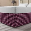 Ambesonne Checkered Bed Skirt, Crosswise Striped Mosaic Pattern Squares Retro