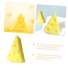 BIUDECO Cheese Shaped Facial Sponge Dual Sided Face Cleaning Exfoliating Sponge for Women Lightweight Portable for Daily Face Washing Makeup Removal Travel