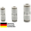 Pneumatic Connector Hose Connector Set of 3 Compressed Air Connectors