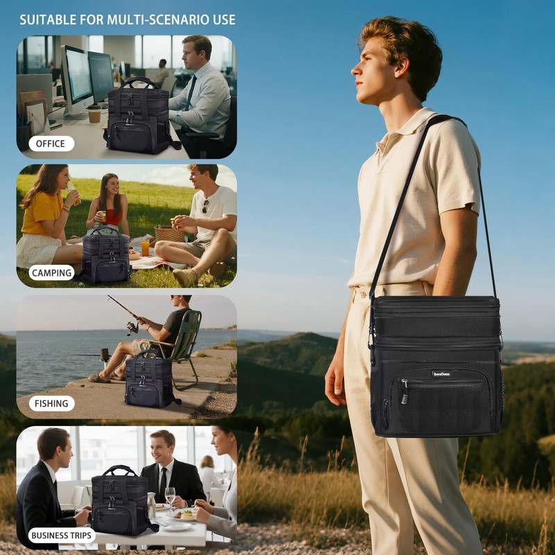 ExtraCharm Lunch Box for Men/Women Adults - Insulated Large Double