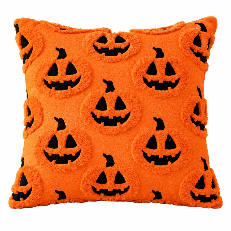 Orange Pumpkin Throw Pillow Cover for Fall Decor – Soft