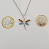Kiara Jewellery 925 Sterling Silver Dragonfly Pendant Necklace Inlaid with